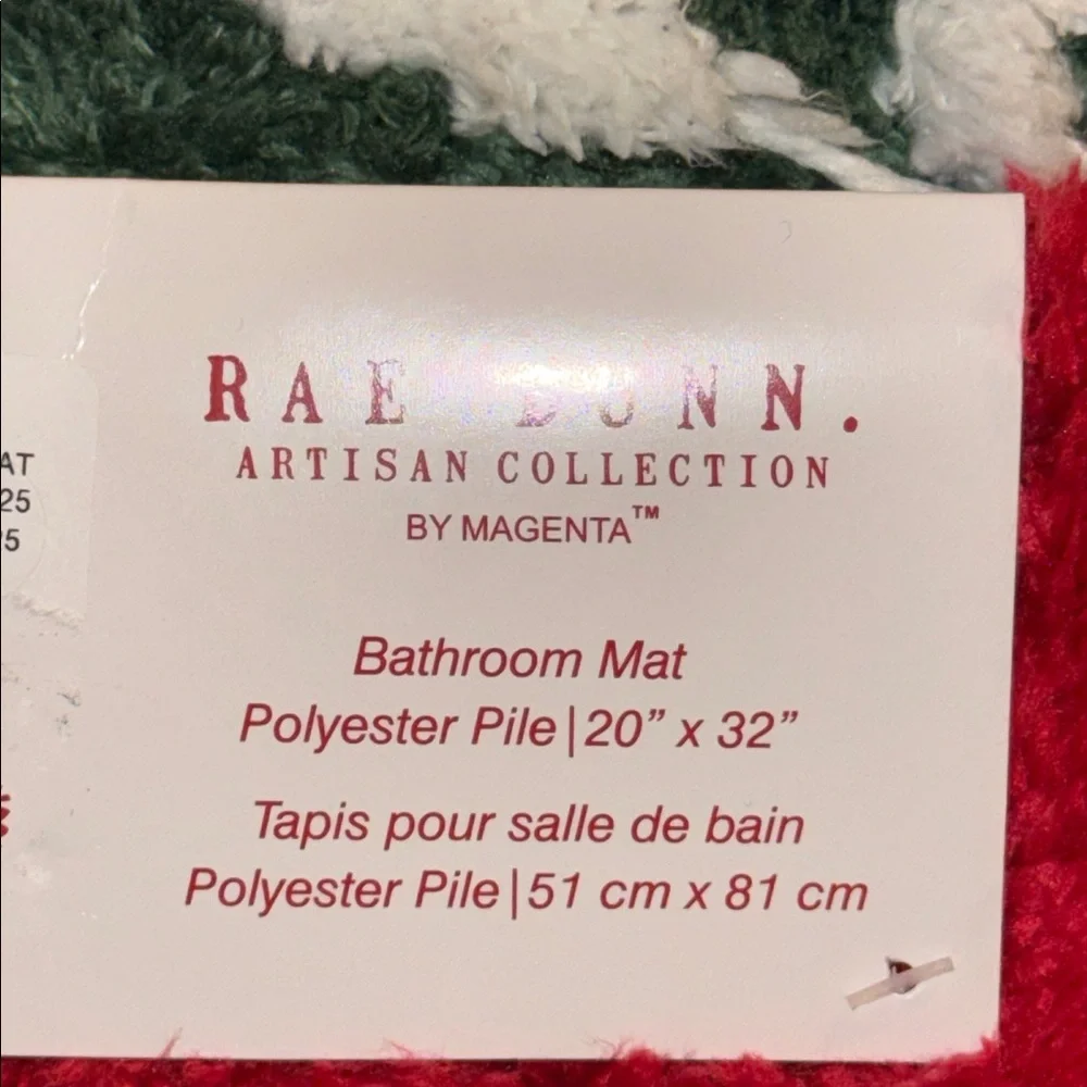 NWT Rae Dunn Holiday/Christmas/Seasonal Bathroom Mat/Rug Polyester Pile 20”x32”
